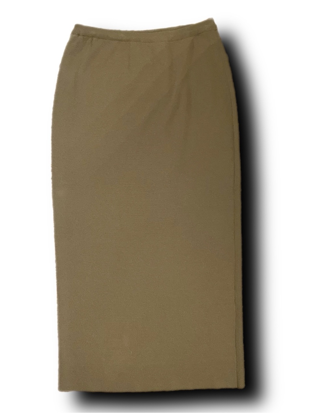 Vintage Y2K Adrianna Papell Olive Green Knit Column Maxi Skirt